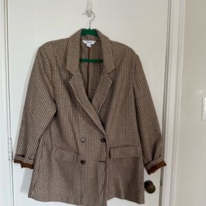 Old Navy Women's Tan Houndstooth Blazer